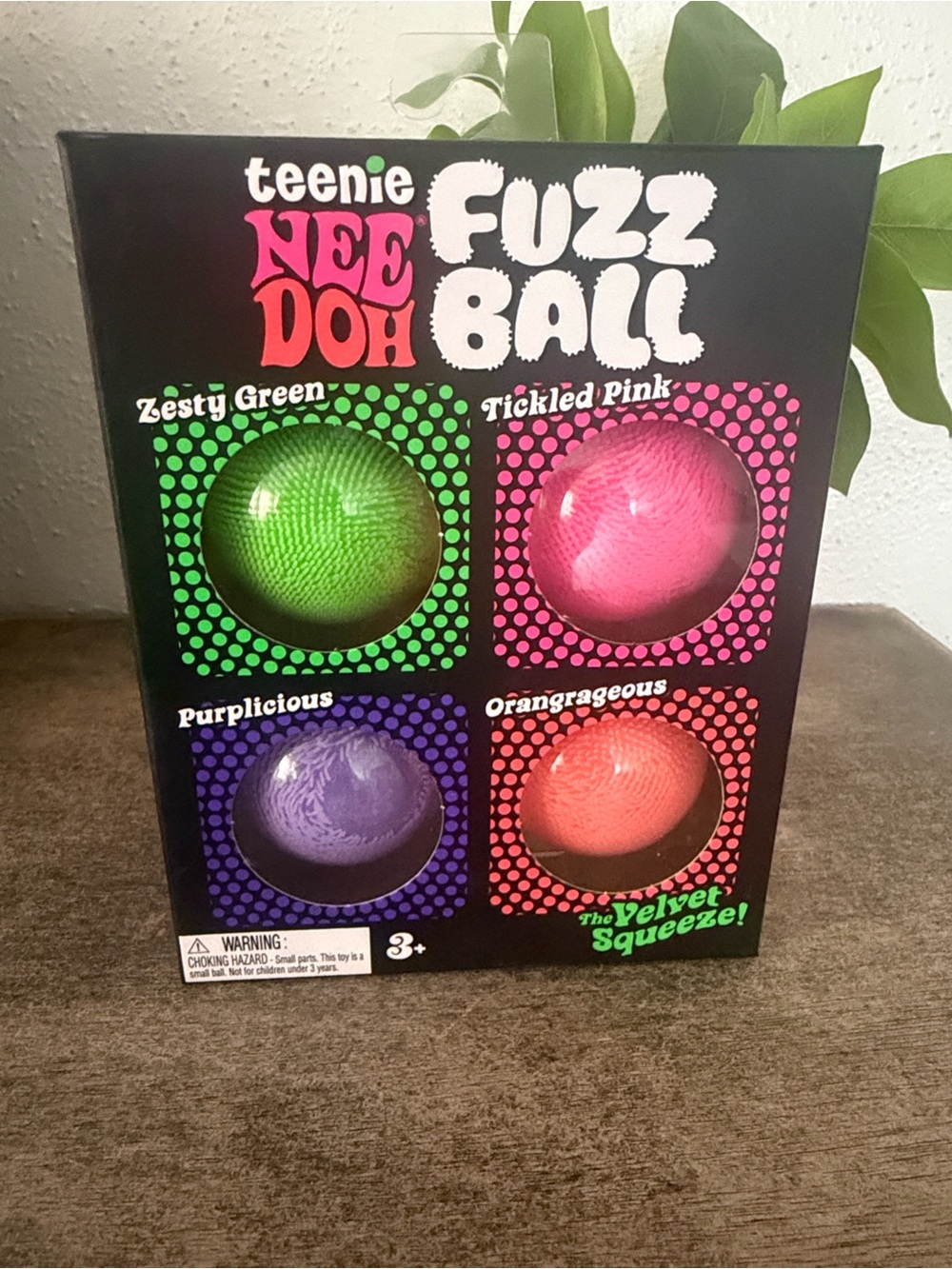 teenie NEE DOH Fuzz Ball 4-Pack - Green, Pink, Purple, Orange